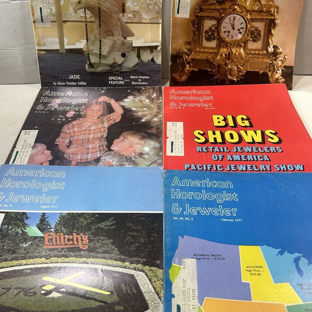 Lot of 6 American Horologist & Jeweler magazine 1976-1977